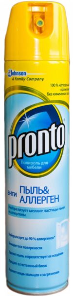 91602-Pronto ავეჯის საწმენდი აეროზოლი 'ანტიმტვერი&ანტიალერგენი' 250 მლ. - Image 2