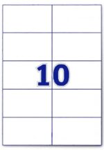 L2610  - ლეიბლი 10-იანი. (105x57მმ)