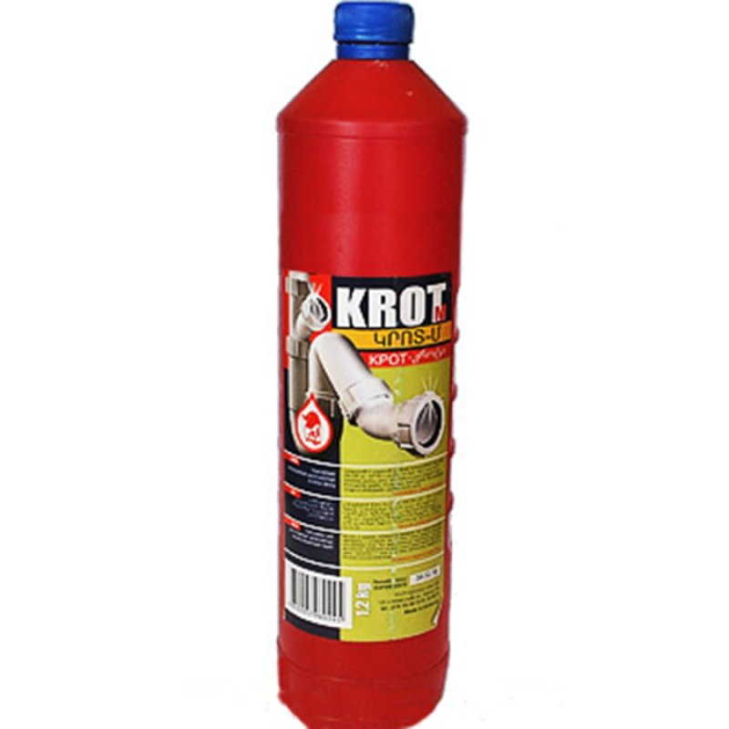 krot.jpg 80252-Krot გაჭედილი მილების გამწმენდი სითხე 600 მლ. - Image 1
